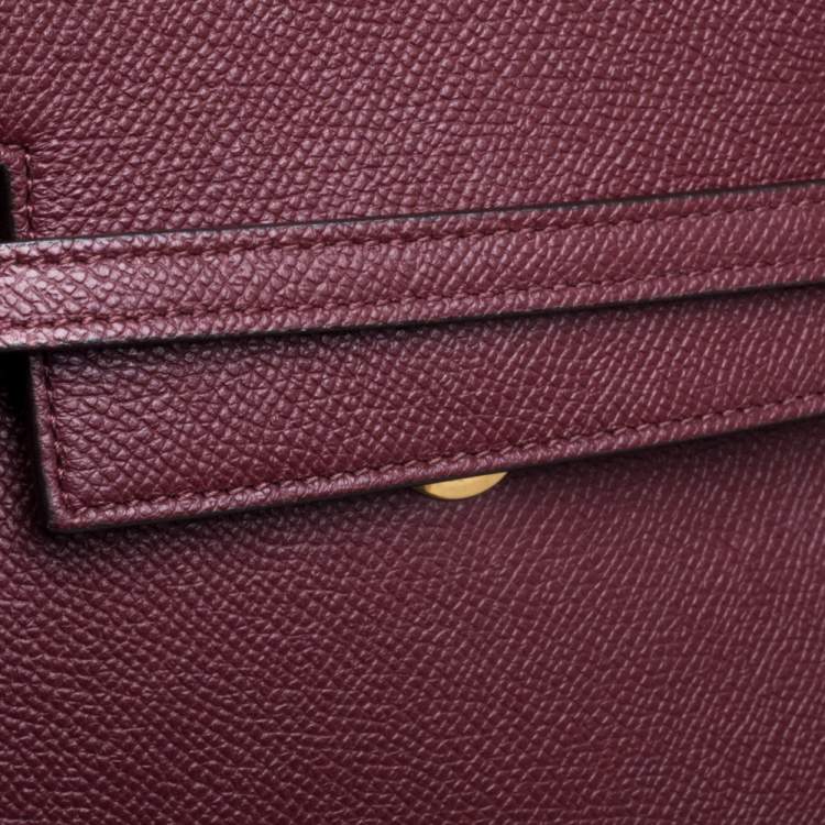 Pre Owned Celine Burgundy Leather Nano Belt Top Handle Bag