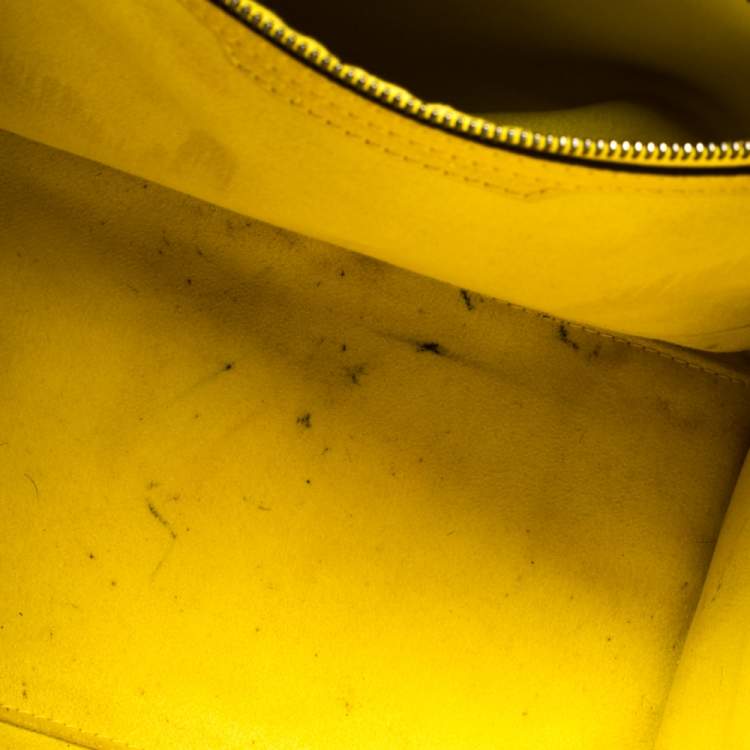 Pre Owned Celine Yellow Leather Mini Luggage Tote