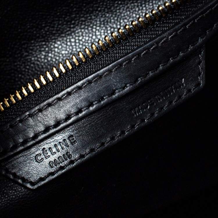 Pre Owned Celine Blue/Black Python, Suede and Leather Mini Luggage Tote
