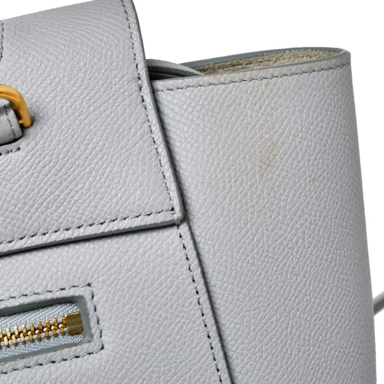 Pre Owned Celine Grey Leather Nano Belt Top Handle Bag