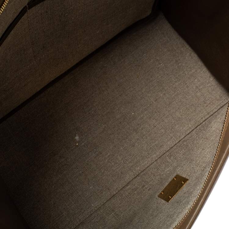 Pre Owned Celine Tricolor Leather and Canvas Large Trapeze Top Handle Bag