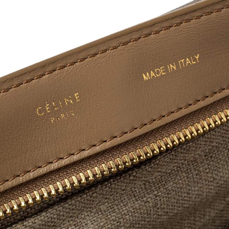 Pre Owned Celine Tricolor Leather and Canvas Large Trapeze Top Handle Bag