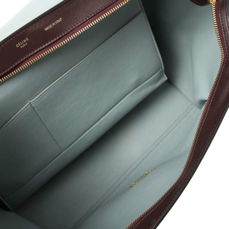Pre Owned Celine Multicolor Leather and Suede Medium Trapeze Top Handle Bag
