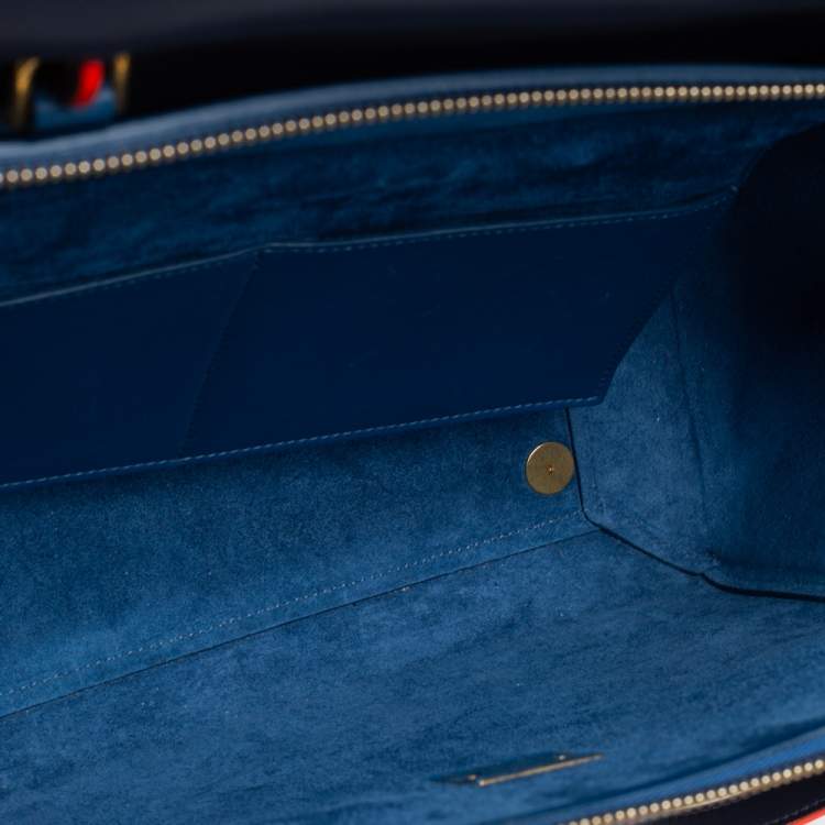Pre Owned Celine Tri Color Leather Mini Belt Top Handle Bag