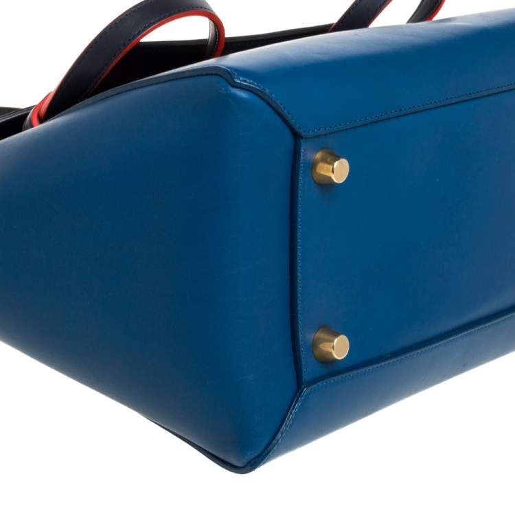 Pre Owned Celine Tri Color Leather Mini Belt Top Handle Bag