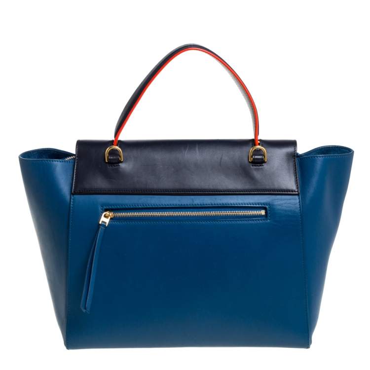Pre Owned Celine Tri Color Leather Mini Belt Top Handle Bag