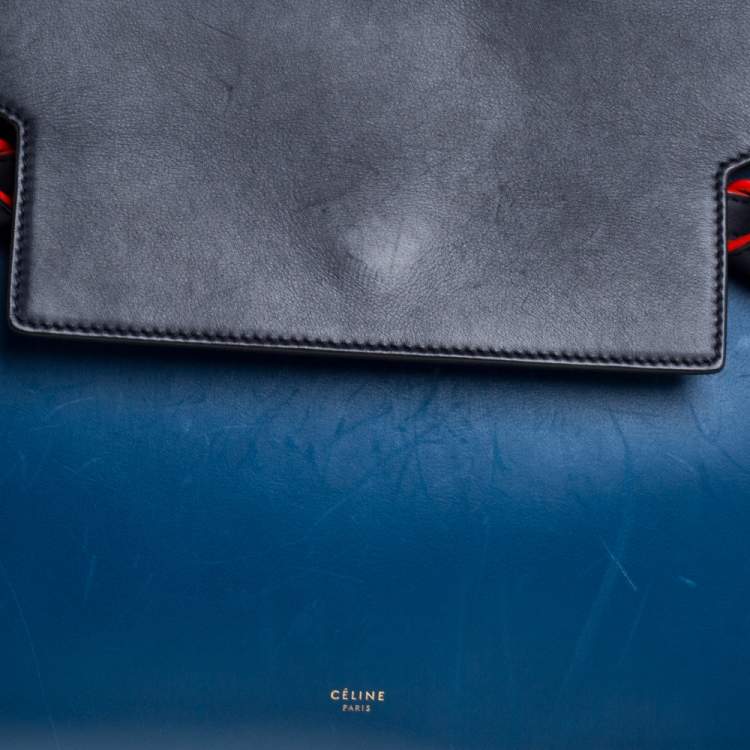 Pre Owned Celine Tri Color Leather Mini Belt Top Handle Bag