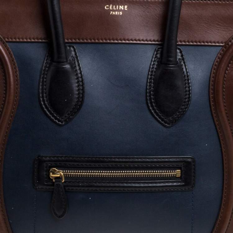 مملوكة مسبقًا Celine Tri Color Leather Mini Luggage Tote
