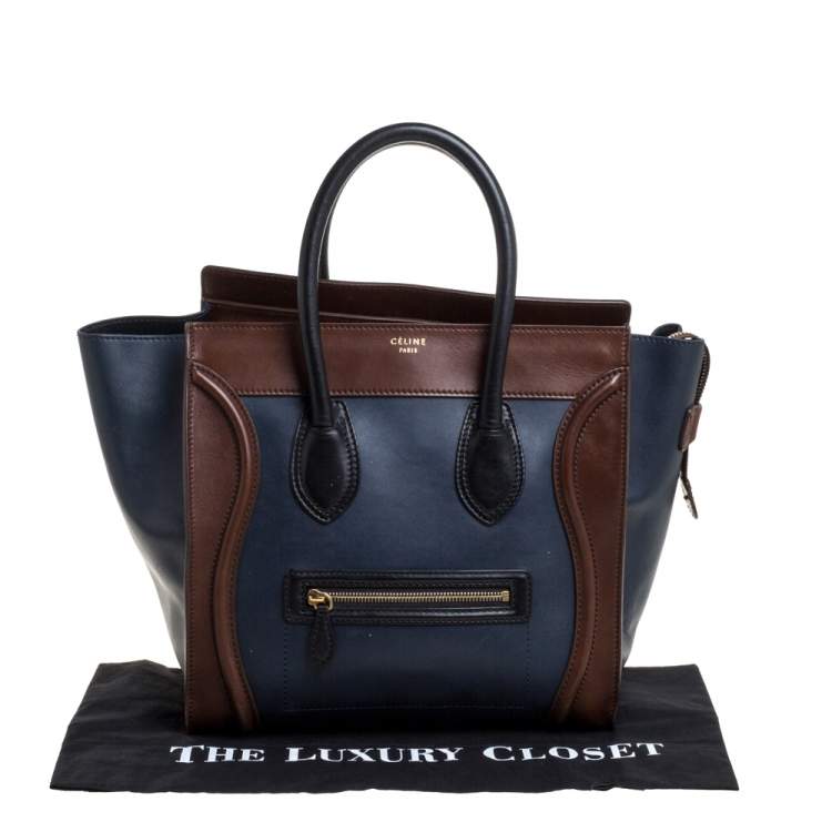 مملوكة مسبقًا Celine Tri Color Leather Mini Luggage Tote