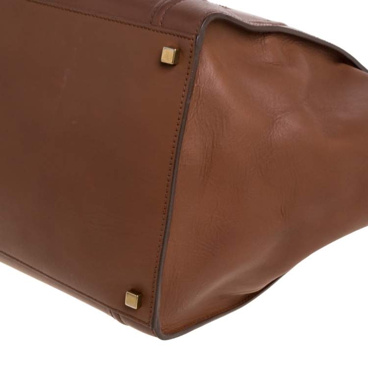 Pre Owned Celine Brown Leather Medium Phantom Luggage Tote