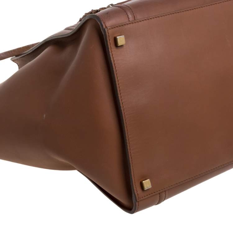 Pre Owned Celine Brown Leather Medium Phantom Luggage Tote
