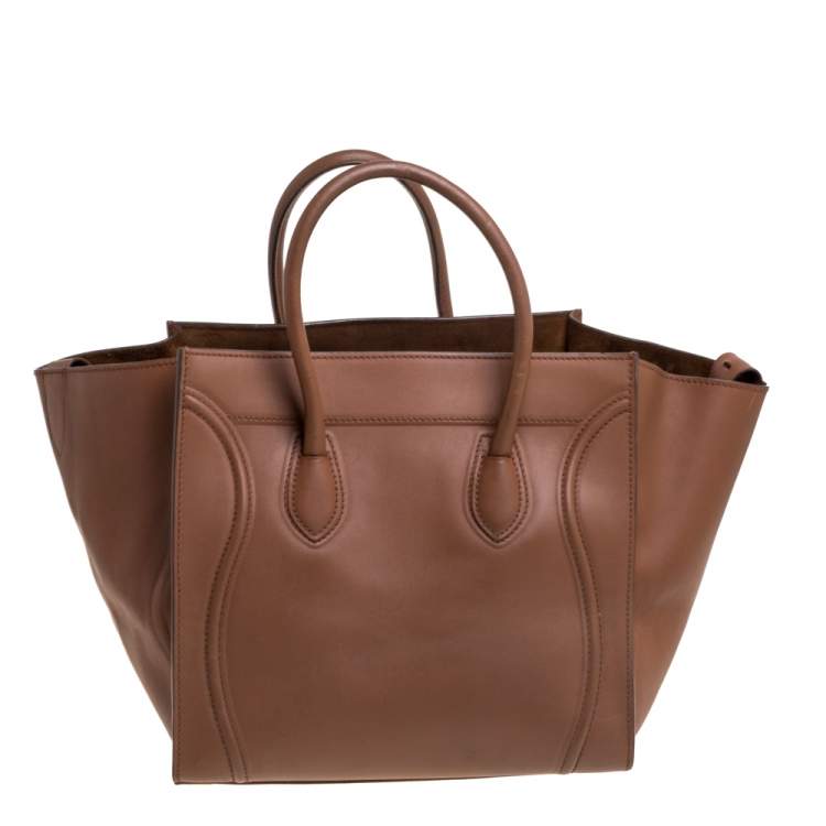 Pre Owned Celine Brown Leather Medium Phantom Luggage Tote
