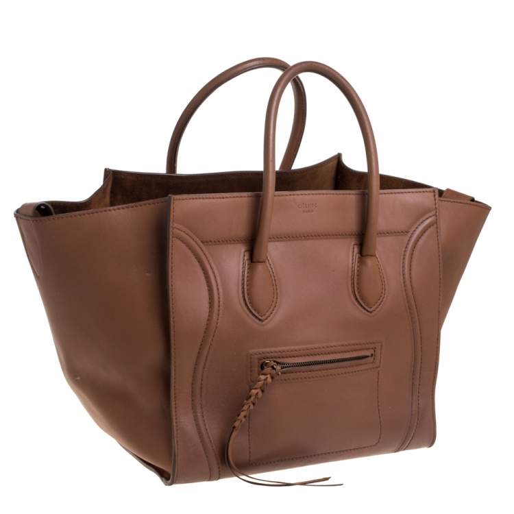 Pre Owned Celine Brown Leather Medium Phantom Luggage Tote
