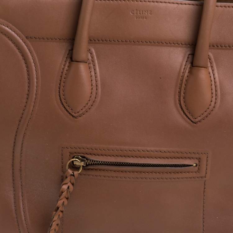 Pre Owned Celine Brown Leather Medium Phantom Luggage Tote