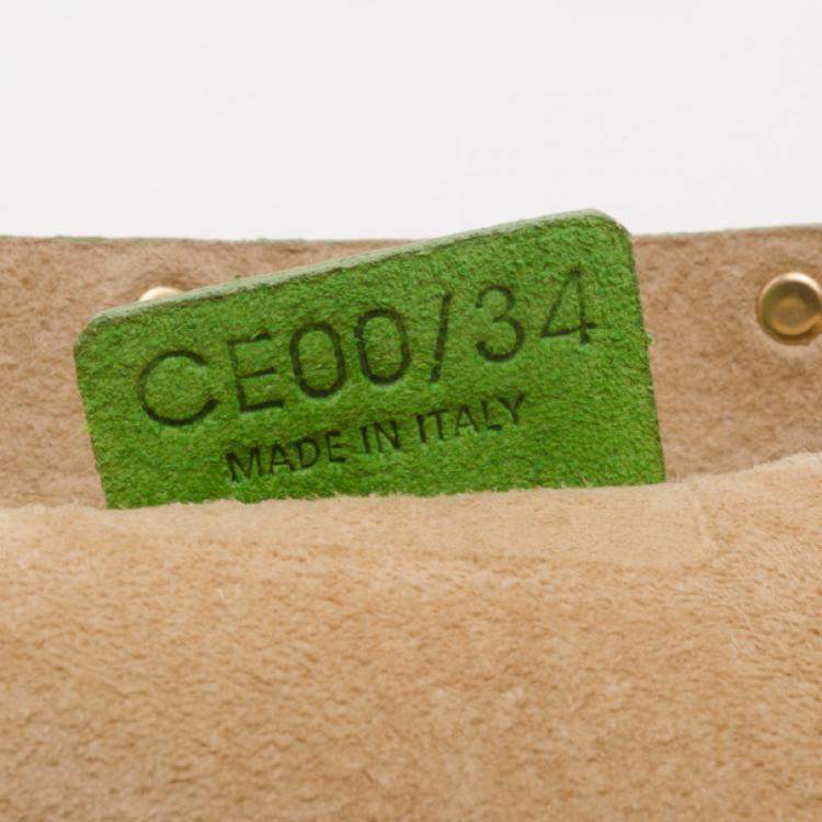 Pre Owned Celine Green Suede Studded Boogie Tote