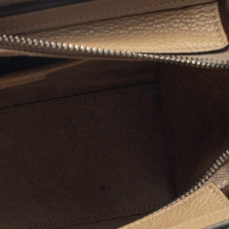Pre Owned Celine Beige Leather Nano Luggage Tote
