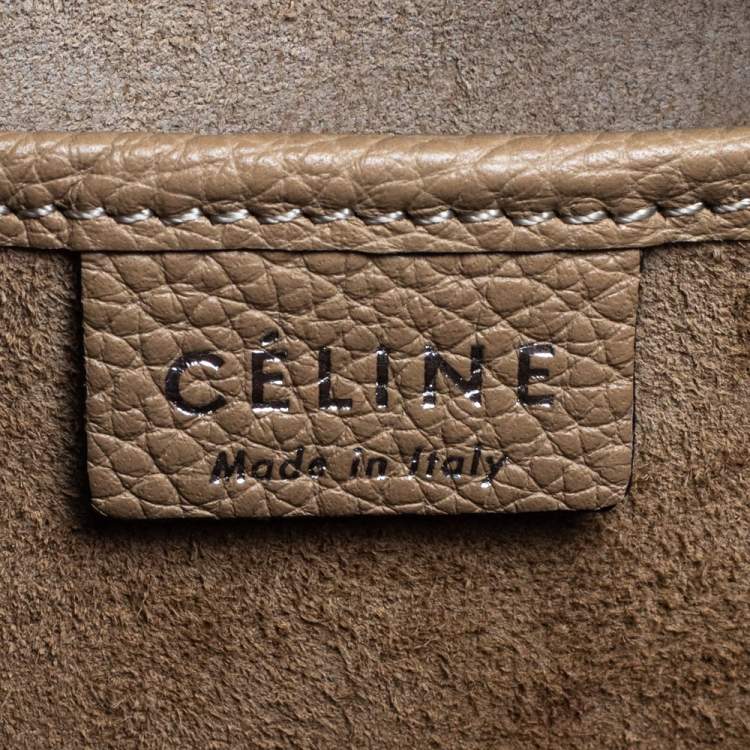 Pre Owned Celine Beige Leather Nano Luggage Tote