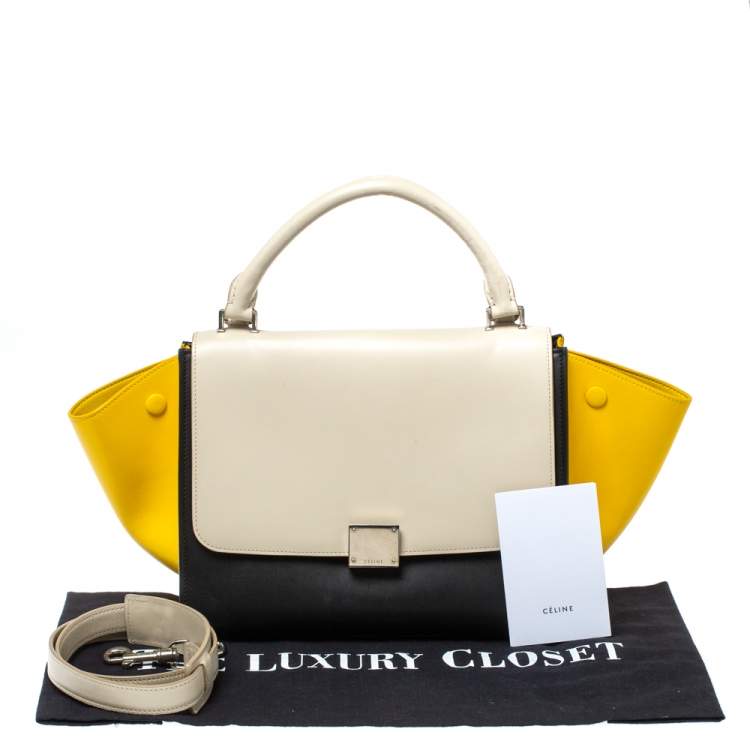 Pre Owned Celine Tricolor Leather Small Trapeze Bag