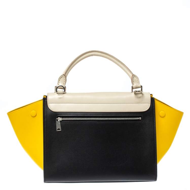 Pre Owned Celine Tricolor Leather Small Trapeze Bag