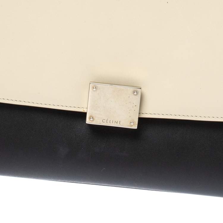 Pre Owned Celine Tricolor Leather Small Trapeze Bag