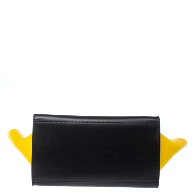 Pre Owned Celine Tricolor Leather Small Trapeze Bag