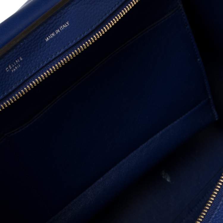 مملوكة مسبقًا Celine Blue Leather and Suede Medium Trapeze Top Handle Bag
