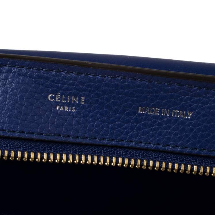 مملوكة مسبقًا Celine Blue Leather and Suede Medium Trapeze Top Handle Bag