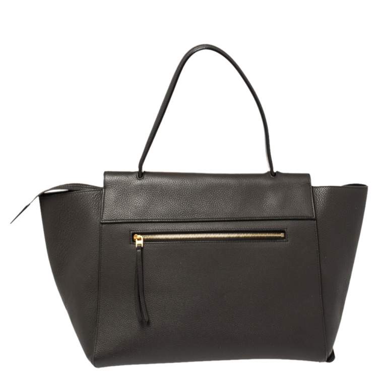 مملوكة مسبقًا Celine Dark Grey Leather Small Belt Top Handle Bag