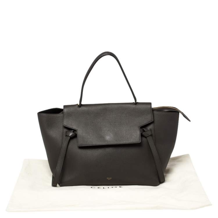مملوكة مسبقًا Celine Dark Grey Leather Small Belt Top Handle Bag