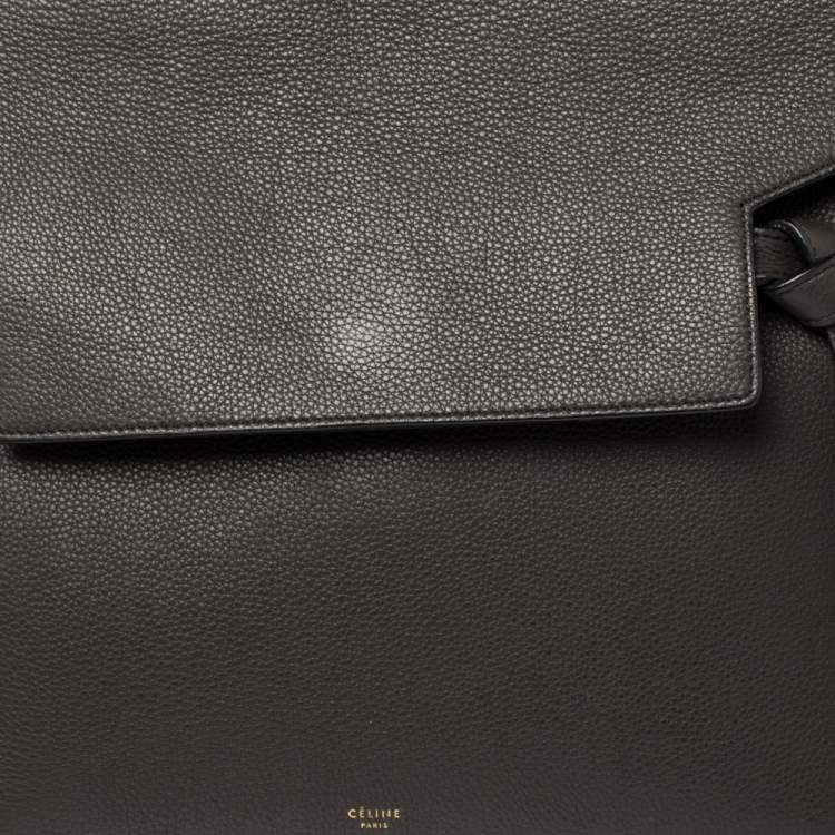 مملوكة مسبقًا Celine Dark Grey Leather Small Belt Top Handle Bag