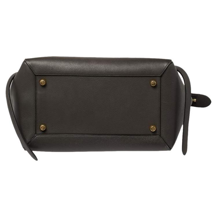 مملوكة مسبقًا Celine Dark Grey Leather Small Belt Top Handle Bag