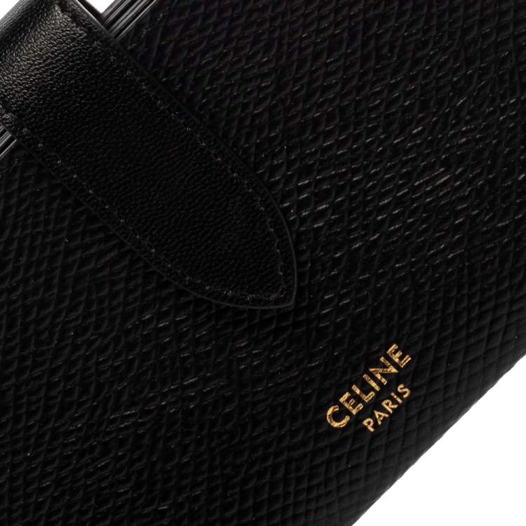 Pre Owned Celine Black Leather Accordeon Card Holder
