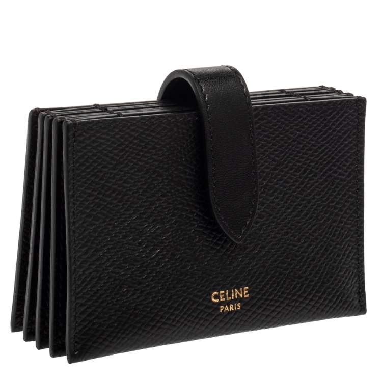 Pre Owned Celine Black Leather Accordeon Card Holder