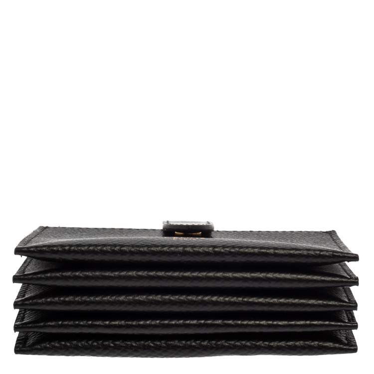 Pre Owned Celine Black Leather Accordeon Card Holder