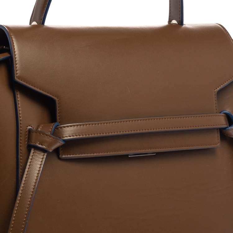 Pre Owned Celine Brown Leather Micro Belt Top Handle Bag