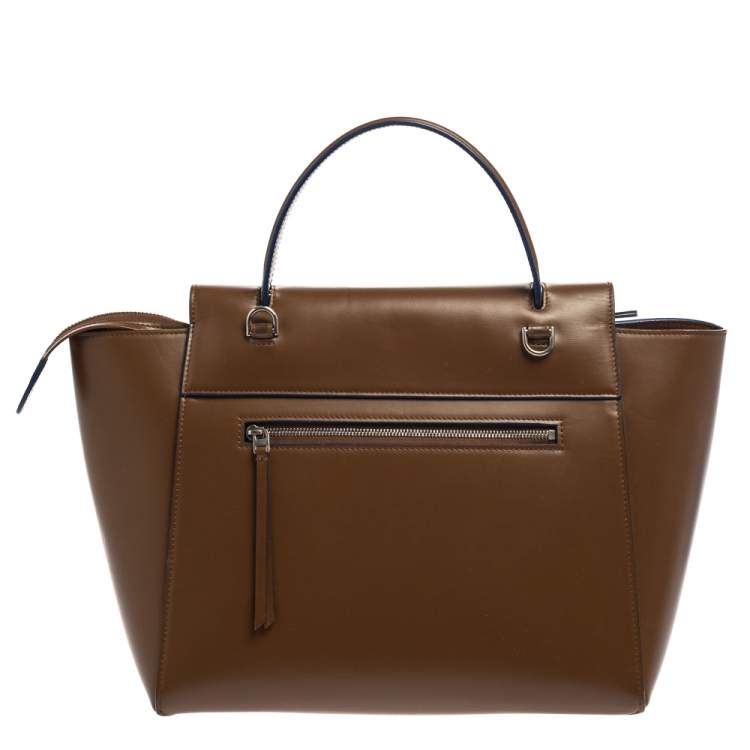 Pre Owned Celine Brown Leather Micro Belt Top Handle Bag