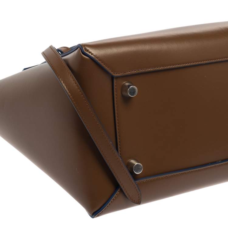 Pre Owned Celine Brown Leather Micro Belt Top Handle Bag