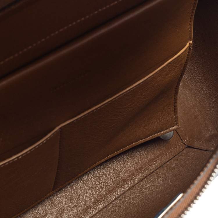 Pre Owned Celine Brown Leather Micro Belt Top Handle Bag