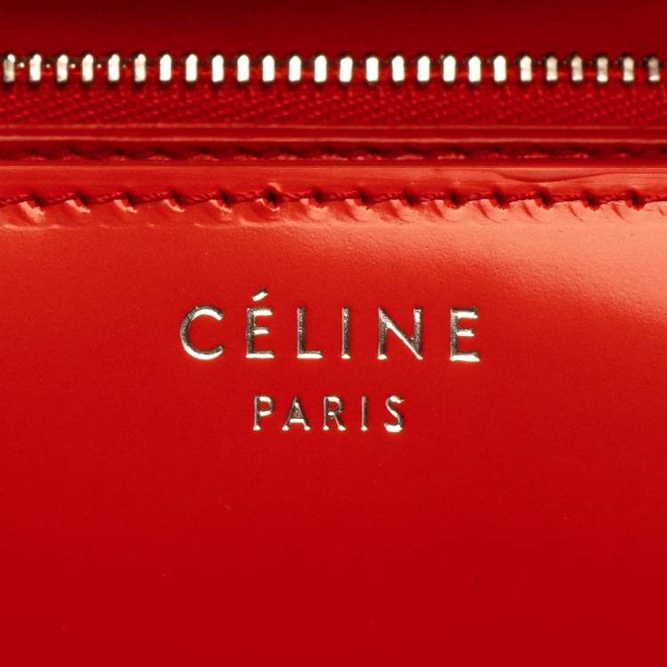 Pre Owned Celine Tangerine Leather Medium Classic Box Shoulder Bag