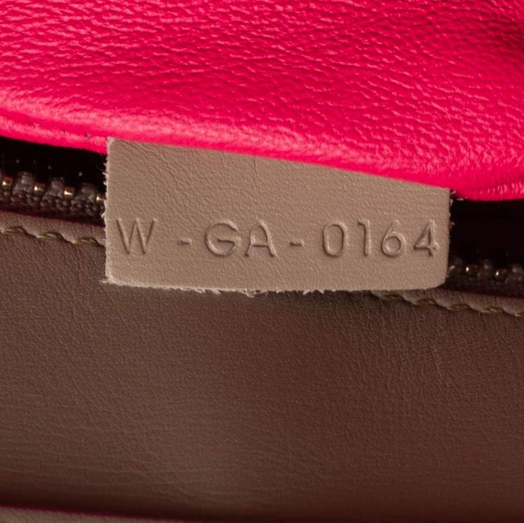 Pre Owned Celine Beige/Pink Leather Mini Luggage Tote