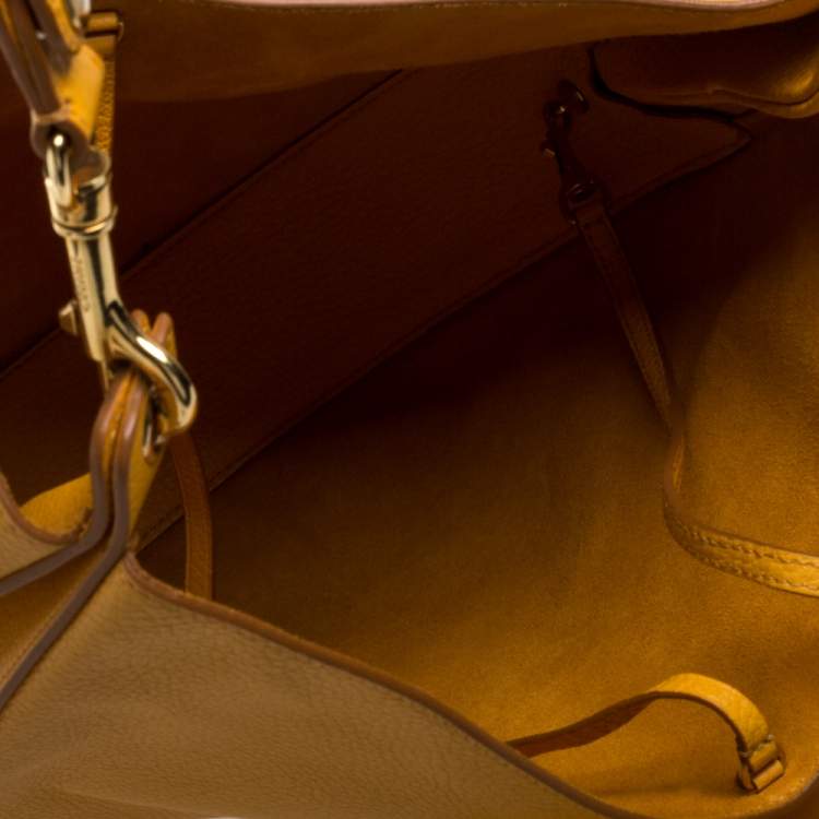 Pre Owned Celine Mustard Leather Medium Hobo