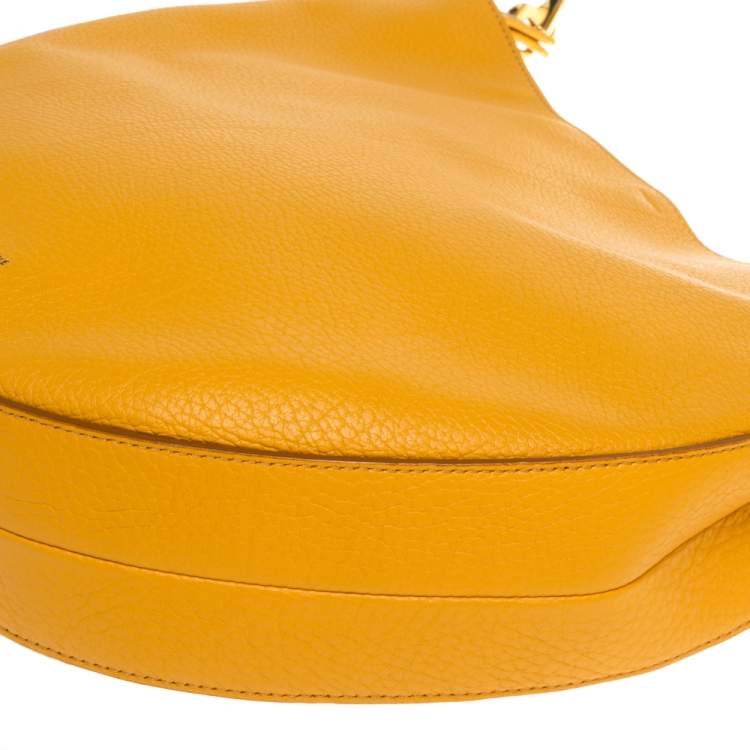 Pre Owned Celine Mustard Leather Medium Hobo