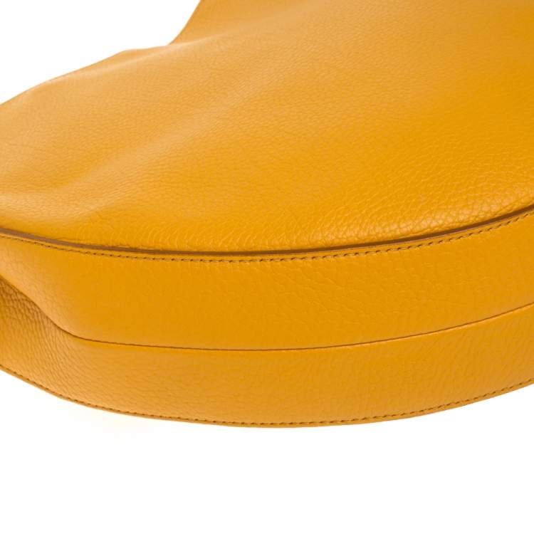 Pre Owned Celine Mustard Leather Medium Hobo
