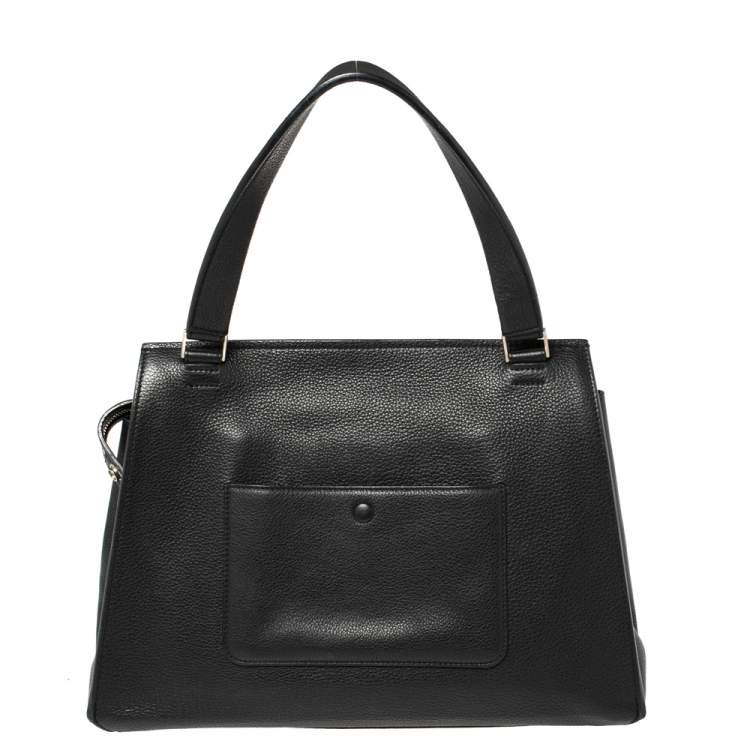 Pre Owned Celine Black Leather Medium Edge Top Handle Bag