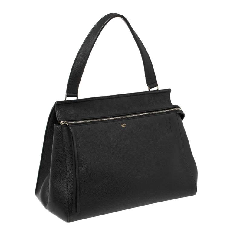 Pre Owned Celine Black Leather Medium Edge Top Handle Bag