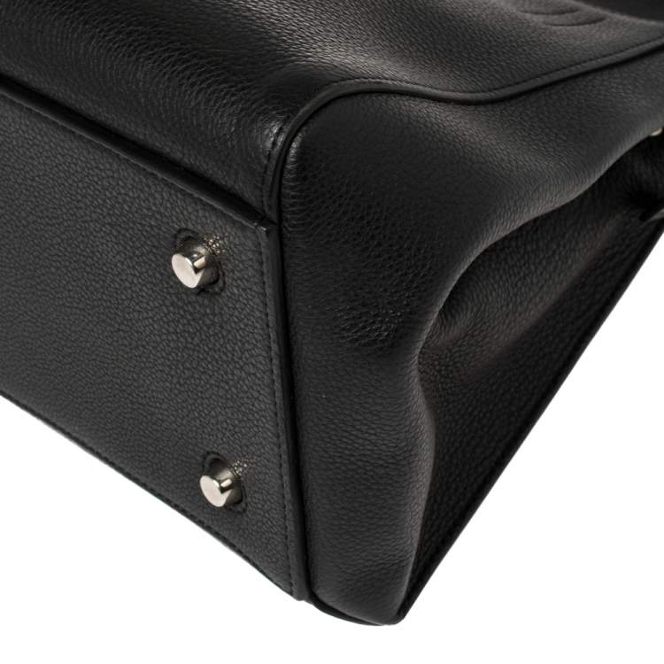 Pre Owned Celine Black Leather Medium Edge Top Handle Bag
