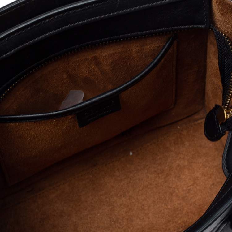 Pre Owned Celine Tri Color Leather Nano Luggage Tote