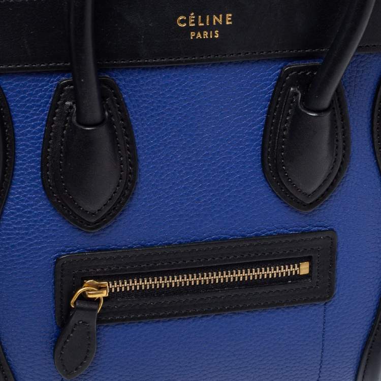 Pre Owned Celine Tri Color Leather Nano Luggage Tote