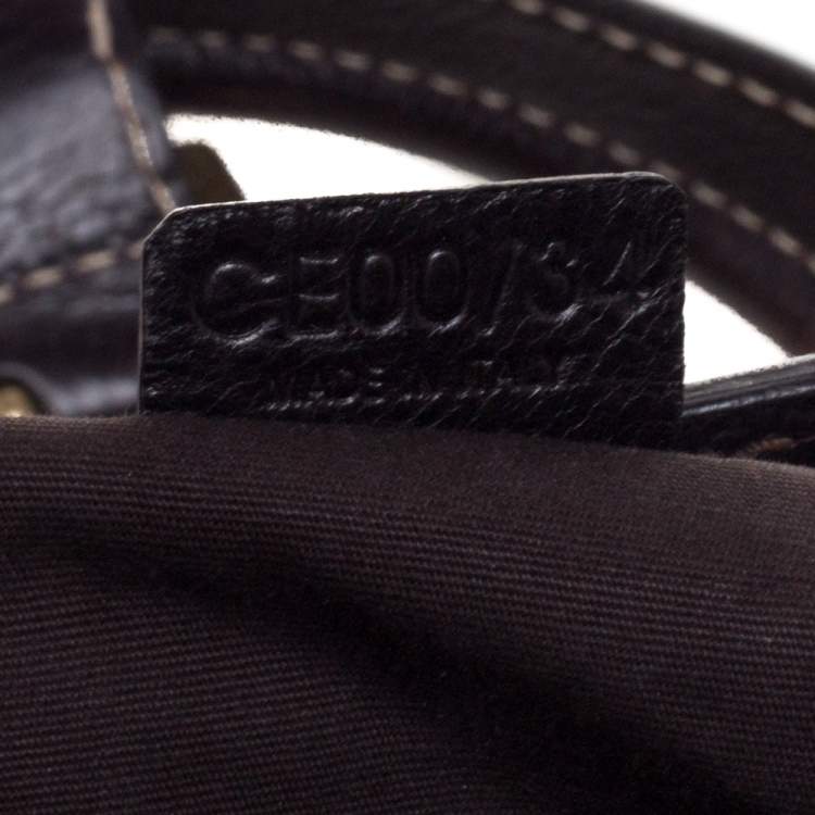 Pre Owned Celine Brown Leather Buckle Satchel