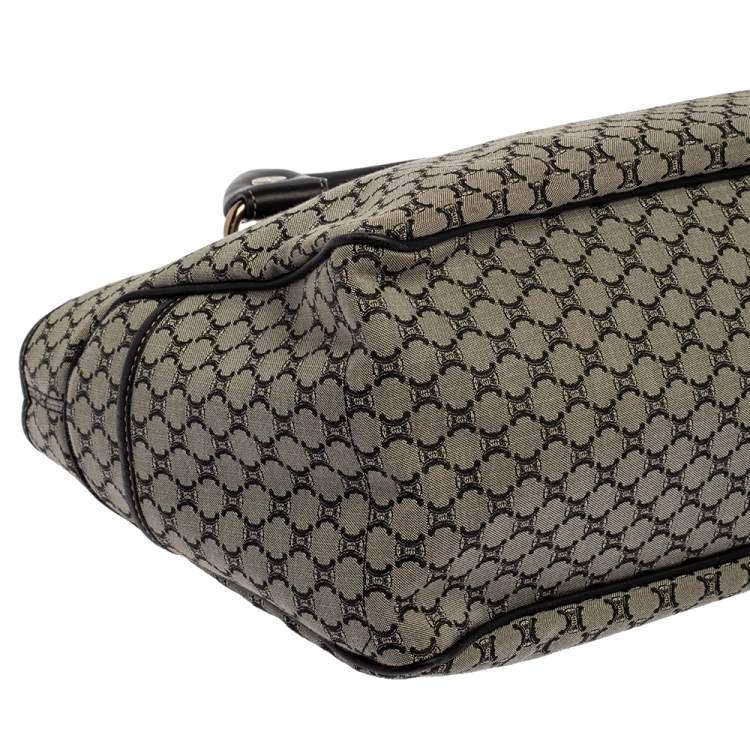 Pre Owned Celine Black/Grey Macadam Canvas And Leather Boogie Tote